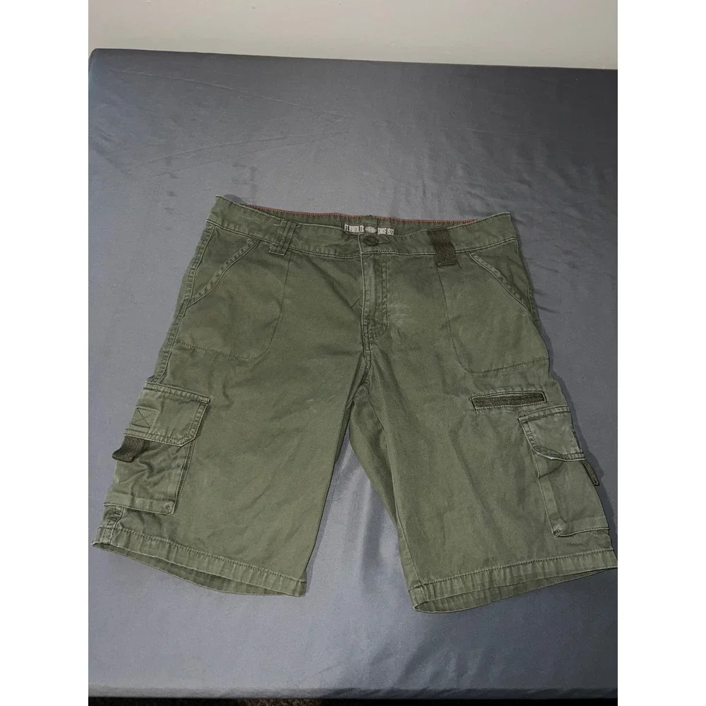 Dickies Mens Relaxed Fit Cargo Shorts Olive Green Cotton Twill FR327RGE Size 10